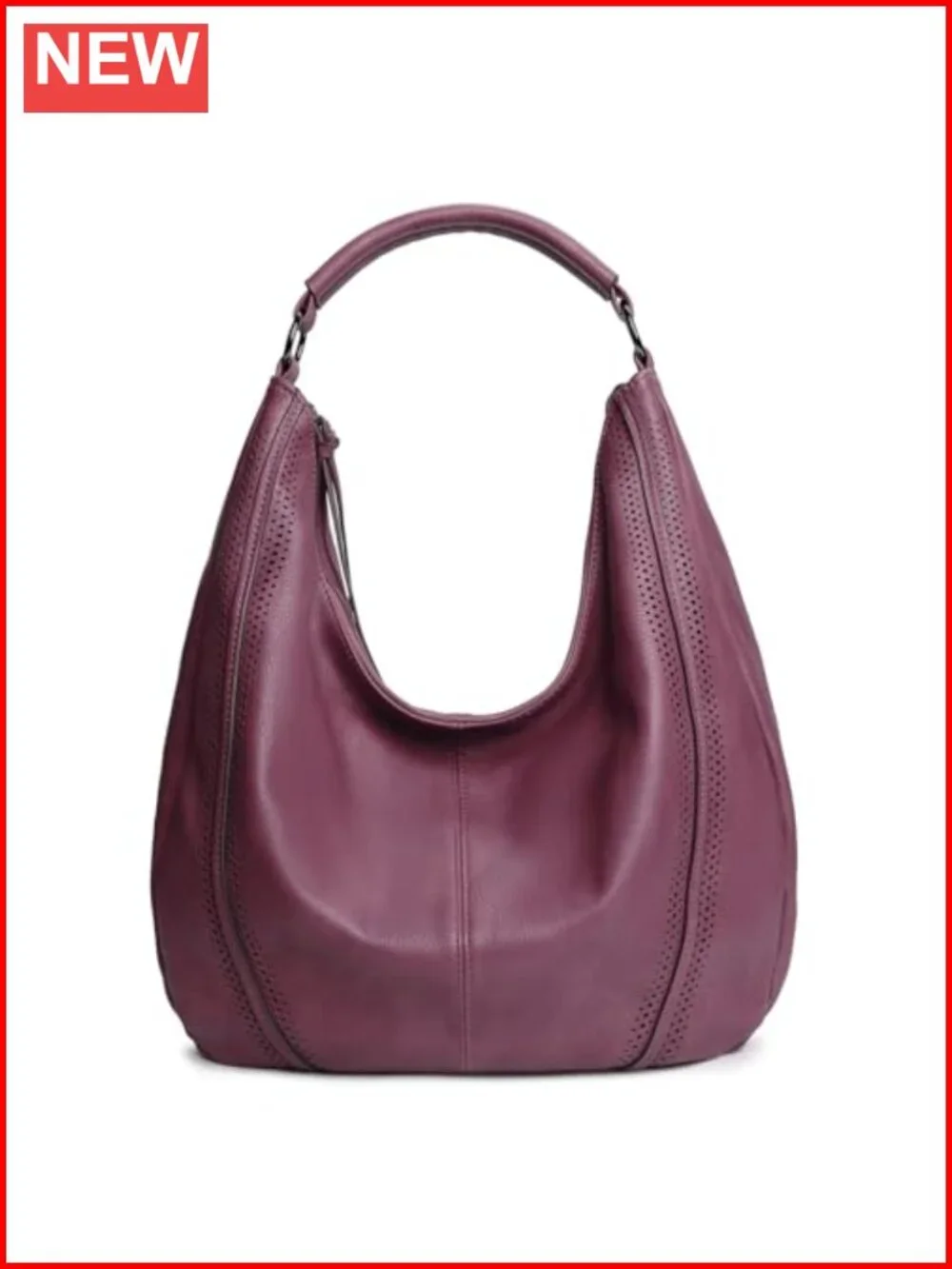 Hobo Shoulder Bag Soft Faux Leather Tote with Crossbody Strap for Work Travel